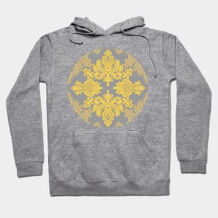 Golden Folk - doodle pattern in yellow & grey Hoodie